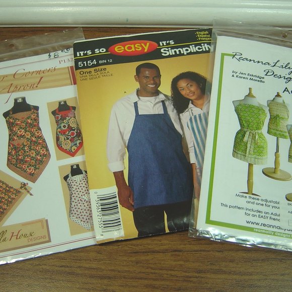 Lot of 3 sewing patterns for aprons-various styles - Picture 1 of 7